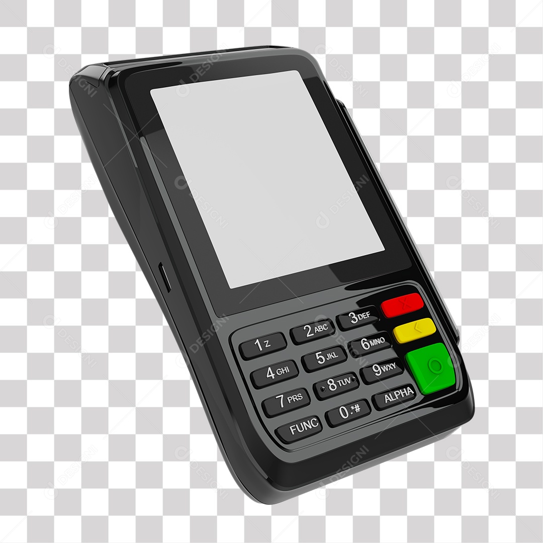 Elemento 3D Maquininha De Cartão Preta PNG Transparente