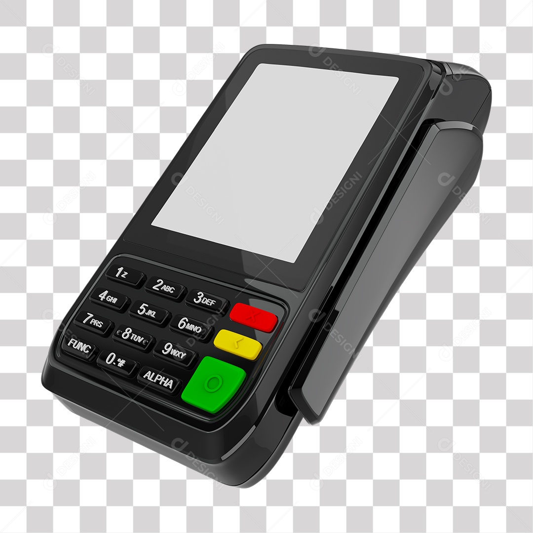 Elemento 3D Maquininha De Cartão Preta PNG Transparente