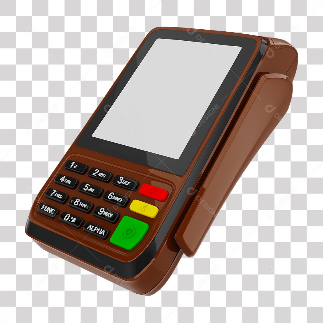 Elemento 3D Maquininha De Cartão Marrom PNG Transparente