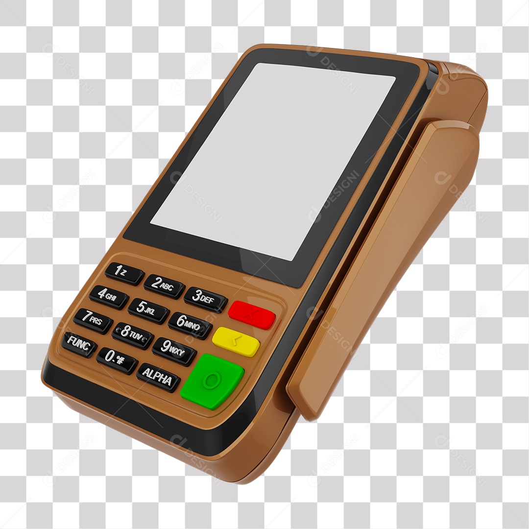 Brown Card Machine 3D Element Transparent PNG