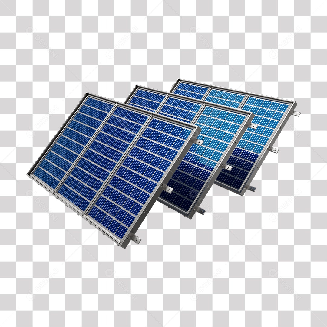 Painel Solar Ilustração 3D PNG Transparente