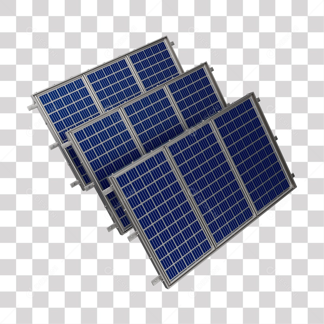 Painel Solar Ilustração 3D PNG Transparente