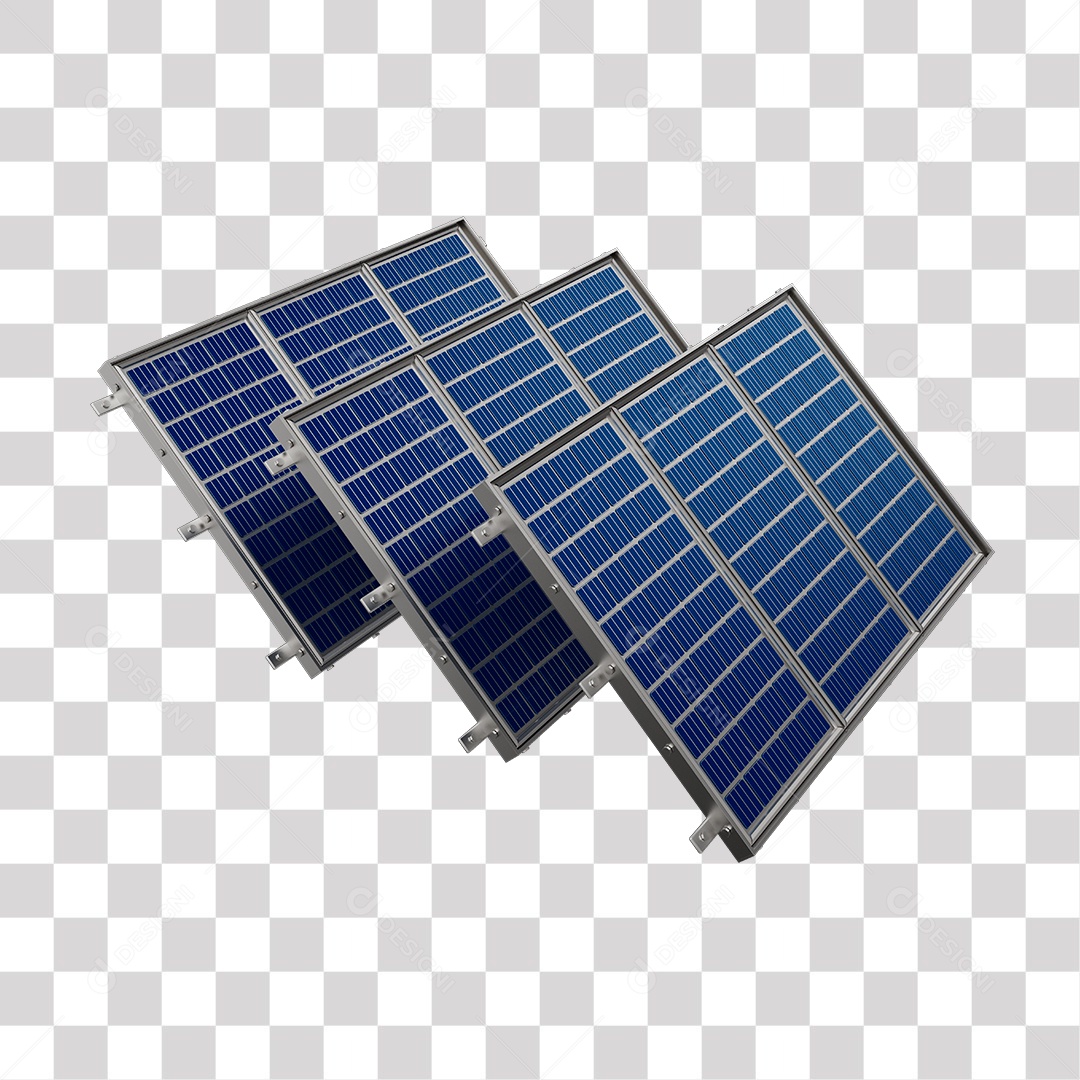 Painel Solar Ilustração 3D PNG Transparente