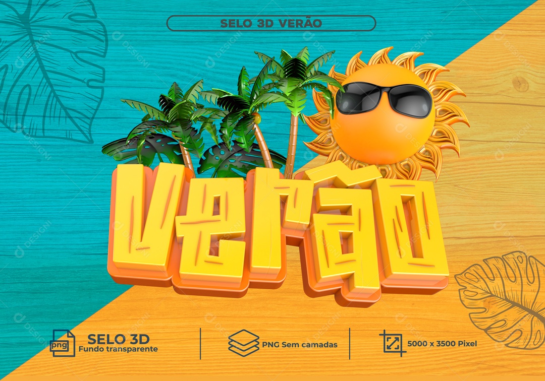 Selo 3D Verão Promoções PNG Transparente
