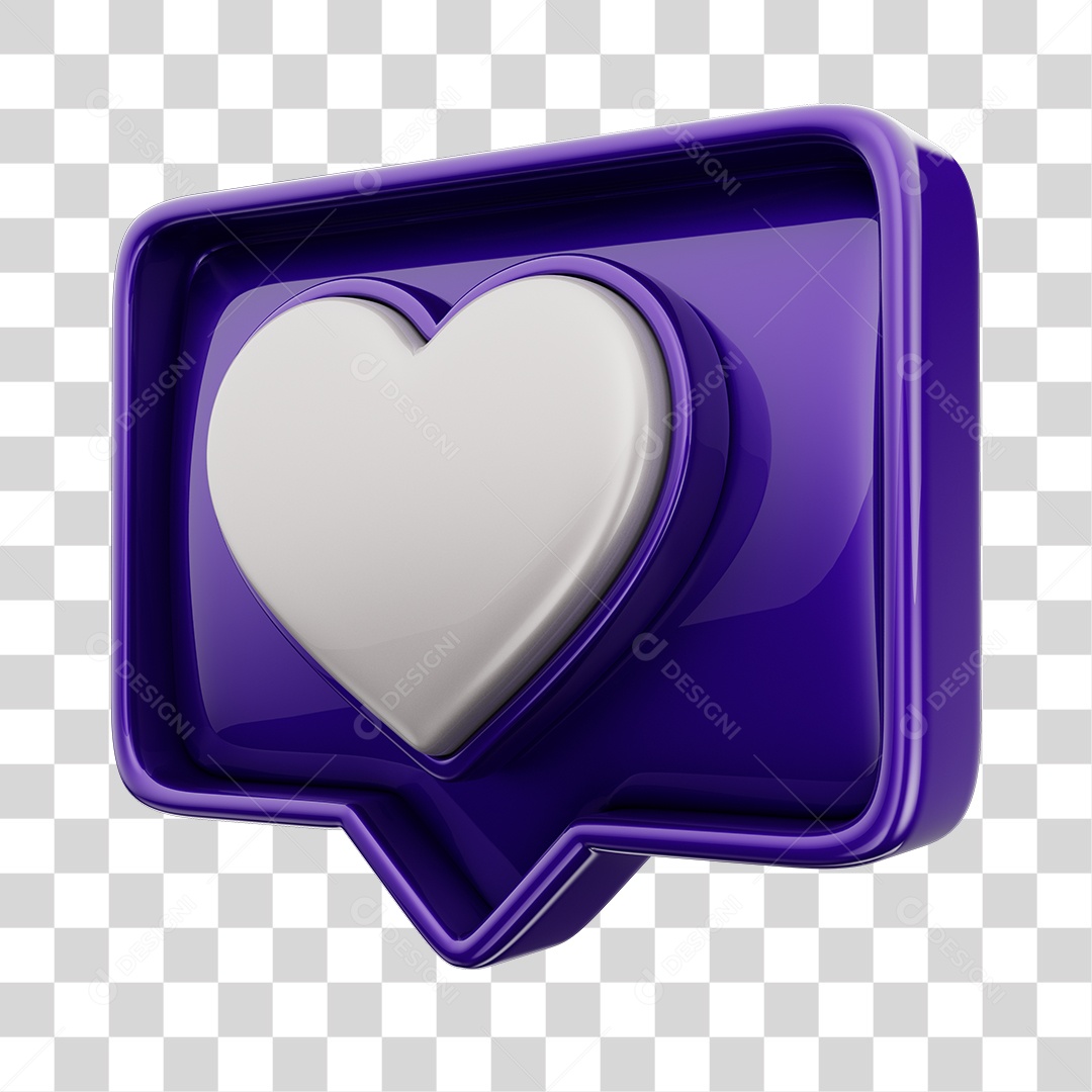 Curtir emoji Like Amei Redes Social Elemento 3D Ícone PNG Transparente