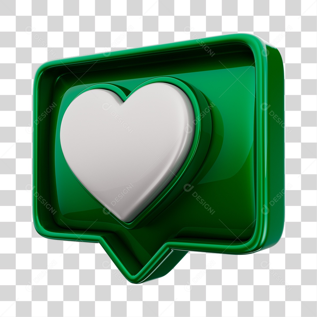 Emoji de Curtida 3D Verde Elemento Para Composição PNG Transparente