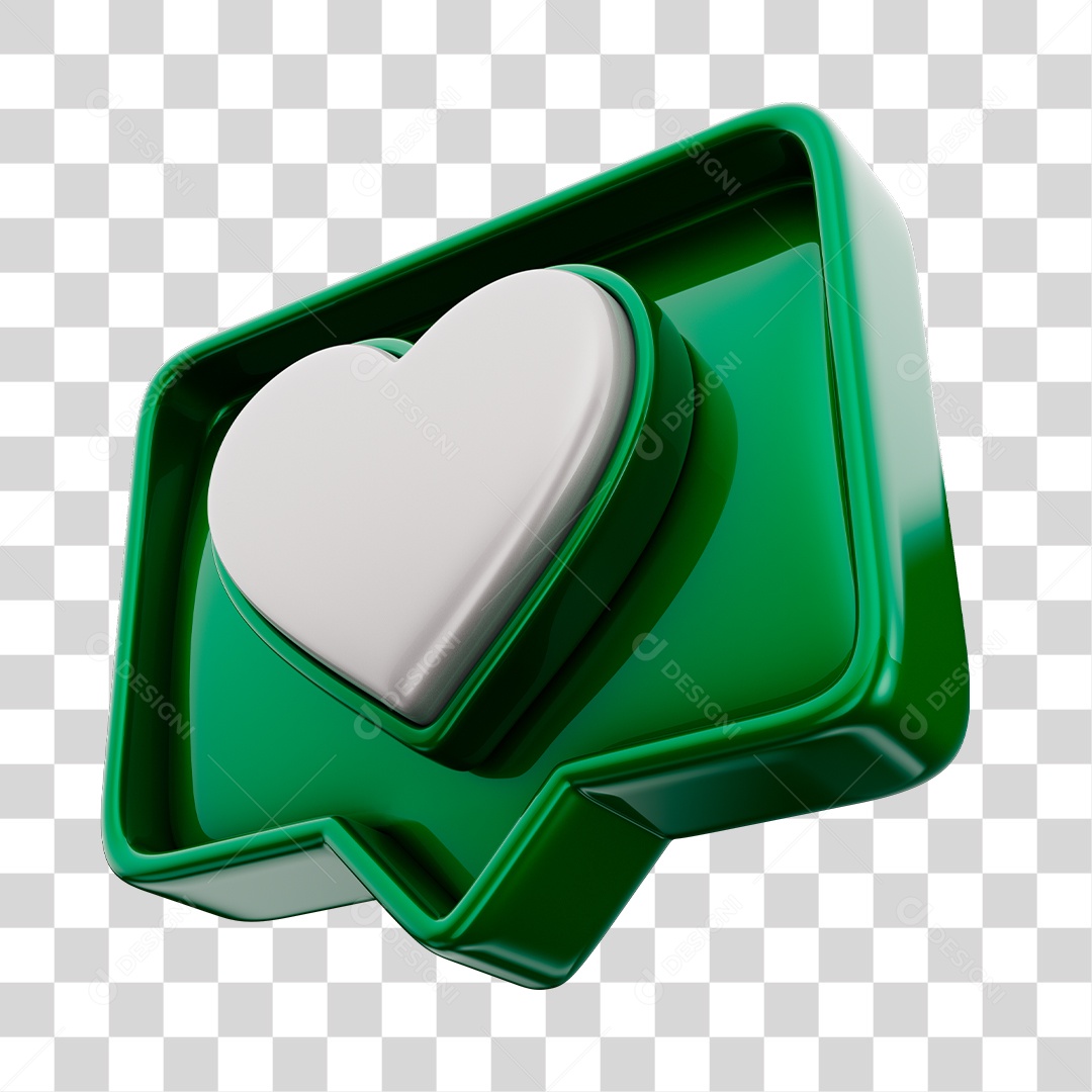 Emoji de Curtida 3D Verde Elemento Para Composição PNG Transparente