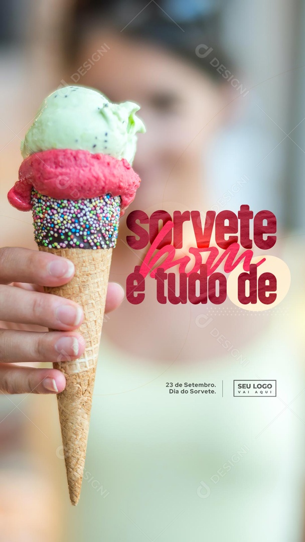 Sorvete é Tudo De Bom Dia Do Sorvete Social Media PSD Editável
