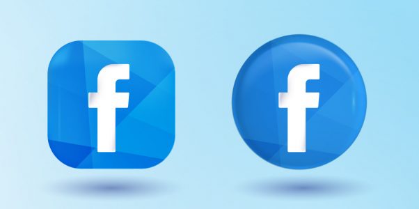 Ilustração Logos Facebook em Fundo Azul Vetor EPS