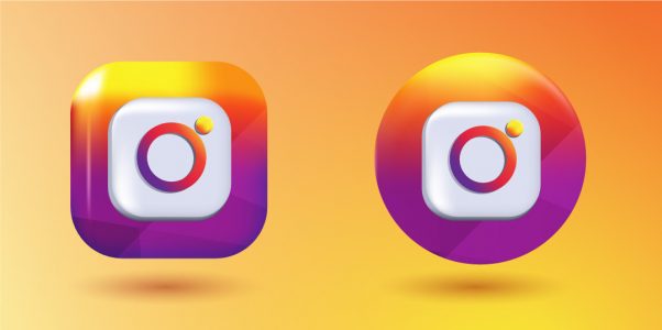 Ilustração Logos Instagram em Fundo Amarelo Vetor EPS