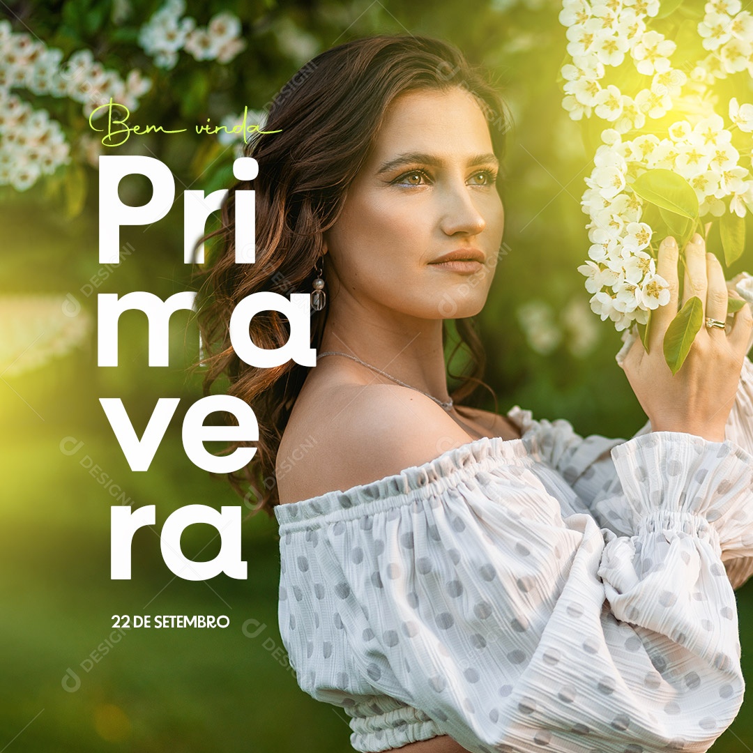 Bem Vinda Primavera 22 de Setembro Social Media PSD Editável