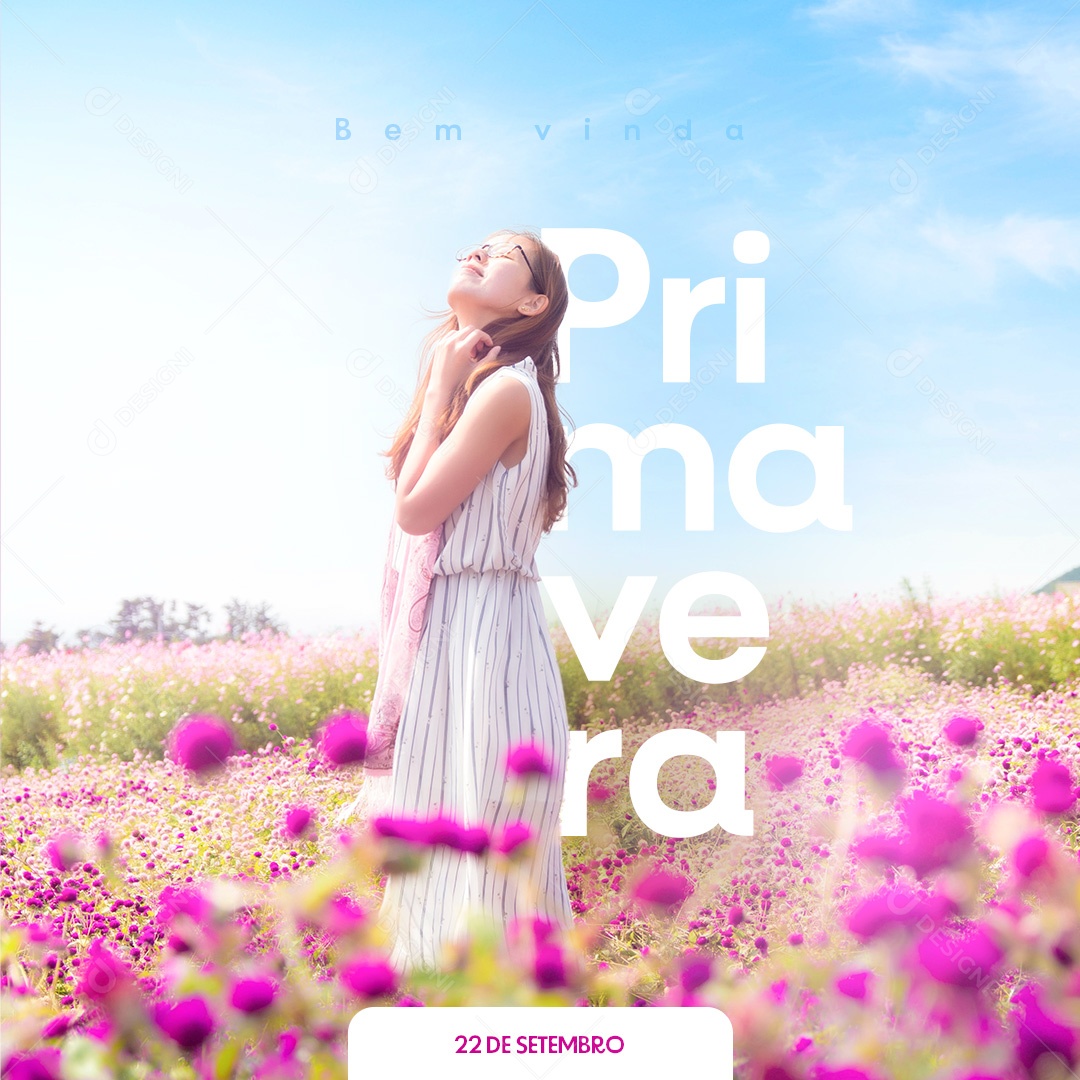 Bem Vinda Primavera 22 de Setembro Social Media PSD Editável