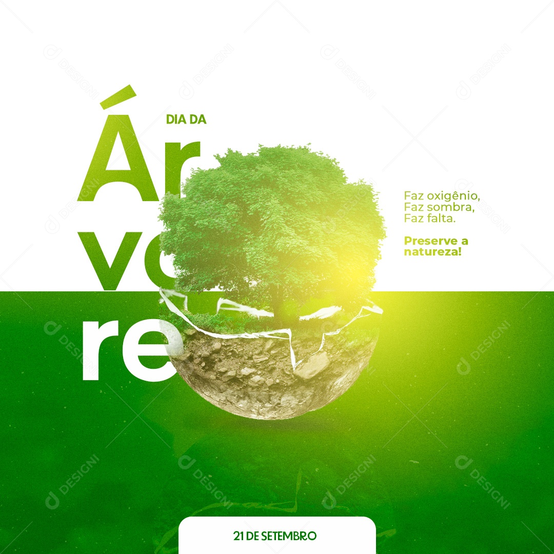 Post Dia da Árvore 21 de Setembro Social Media PSD Editável