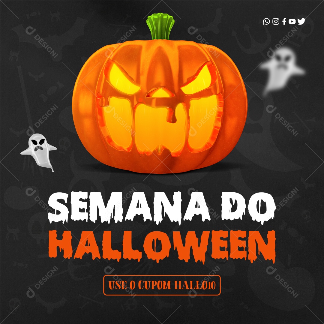 Semana Do Halloween Promoções Social Media PSD Editável