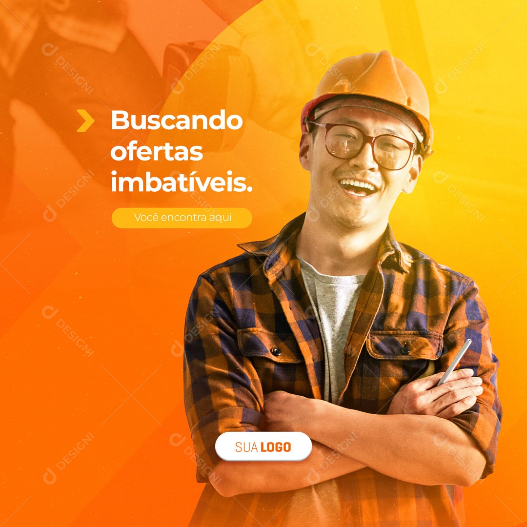 Social Media Materiais de Construção Buscando Ofertas Imbatíveis PSD Editável