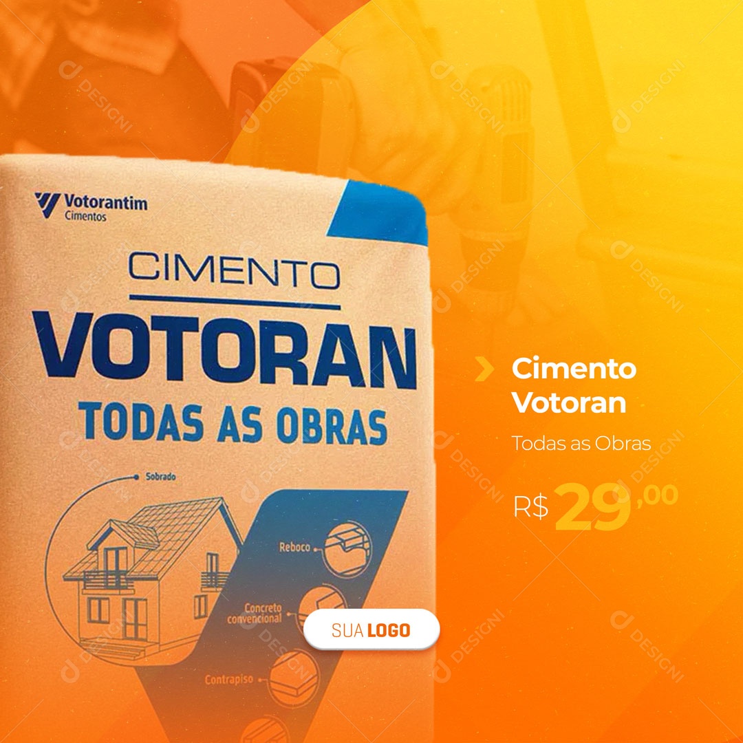 Materiais De Construção Cimento Votoram Social Media PSD Editável