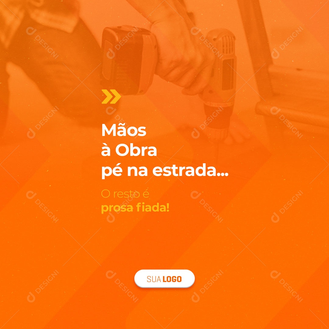 Social Media Materiais de Construção Mãos á Obra PSD Editável