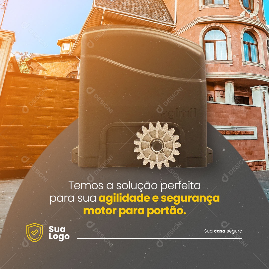 Post Segurança Eletrônica Motor para Portão PSD Editável