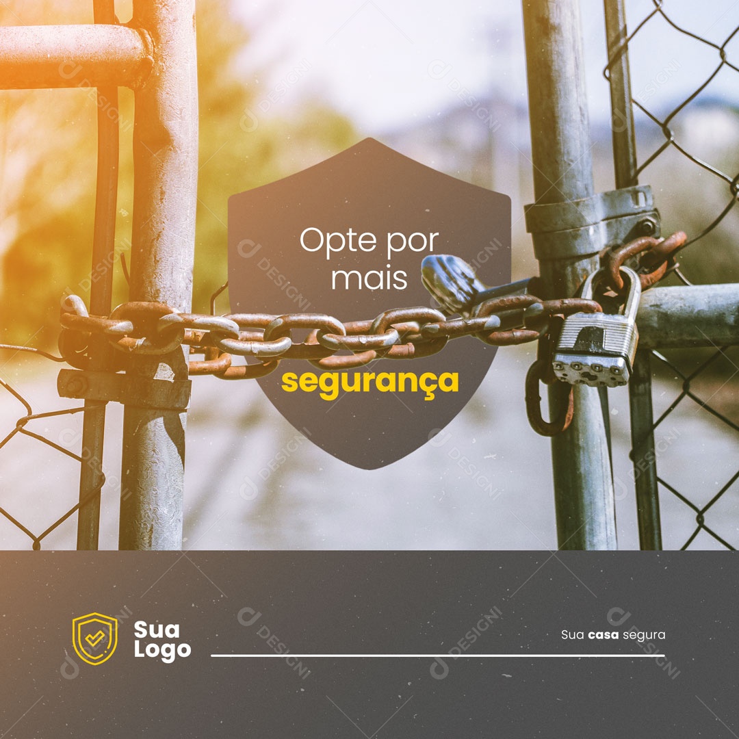 Social Media Segurança Eletrônica Opte por mais Segurança PSD Editável