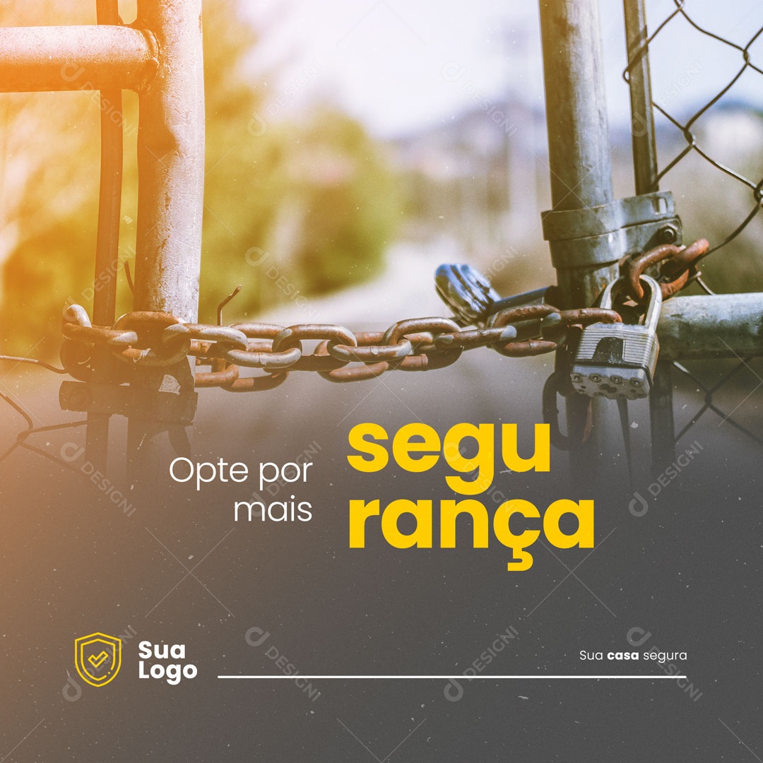 Social Media Segurança Eletrônica Opte por mais Segurança PSD Editável