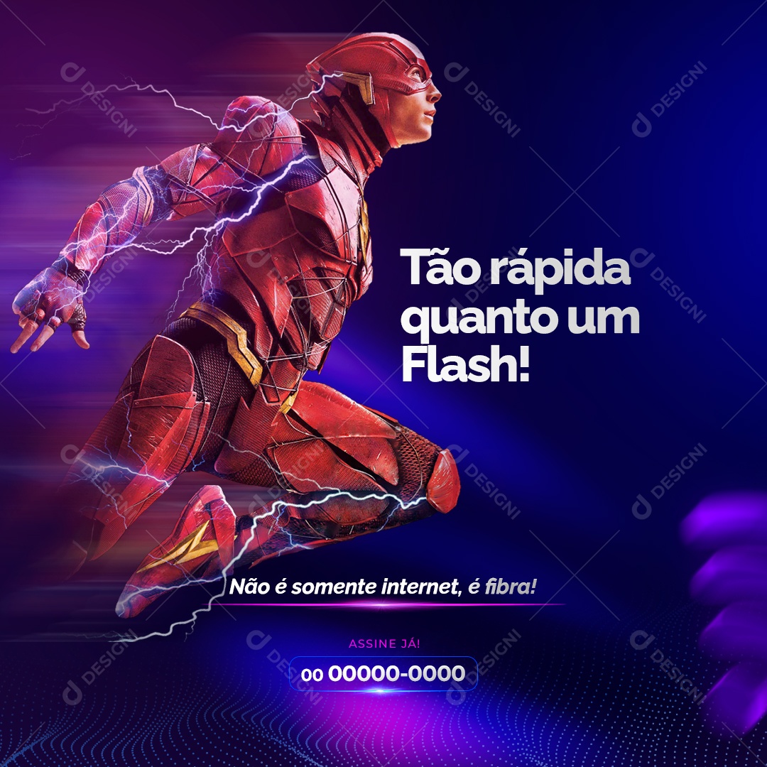 Social Media Provedor de Internet Tão Rápida Quanto Um Flash PSD Editável