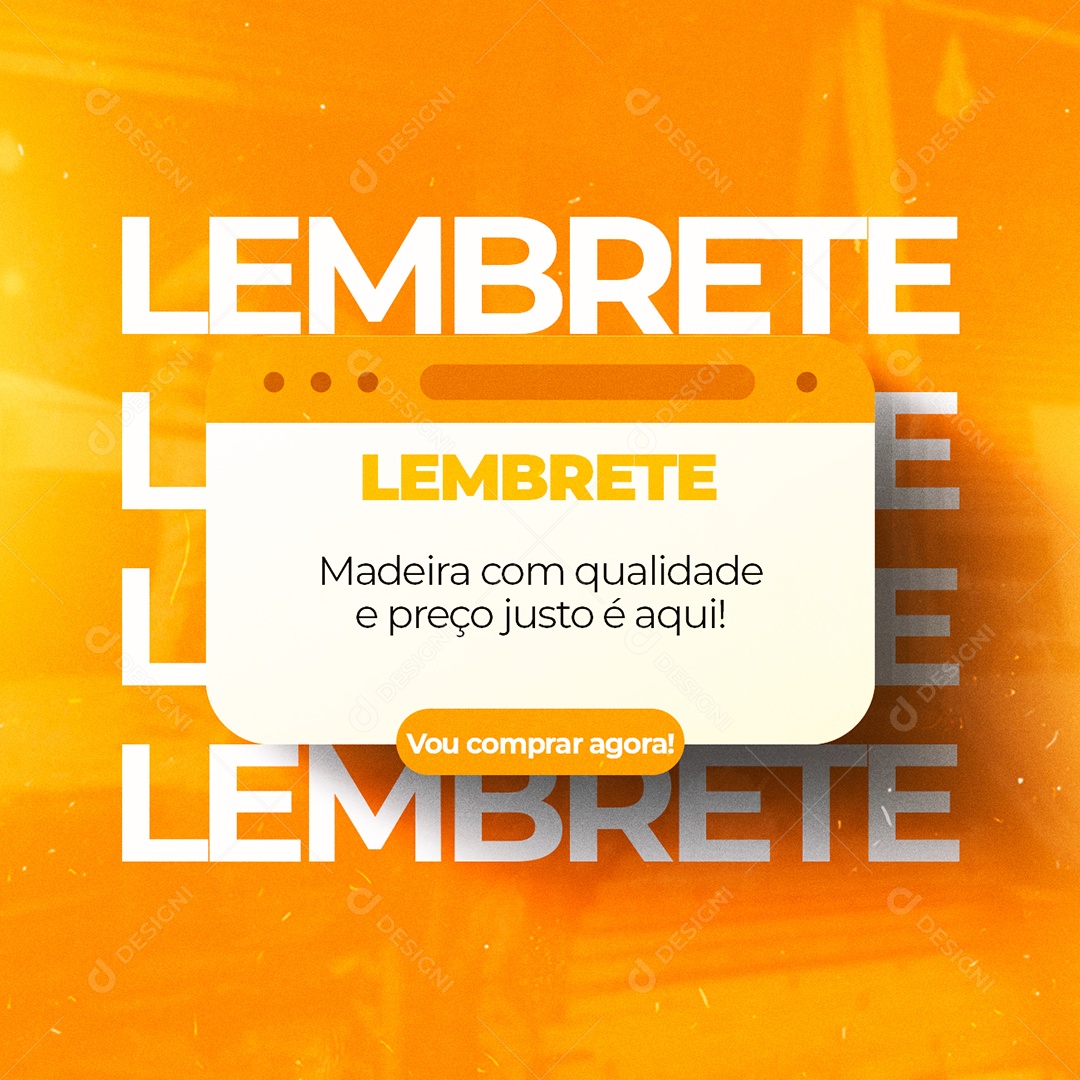 Social Media Marcenaria Lembrete Madeira Com Qualidade PSD Editável