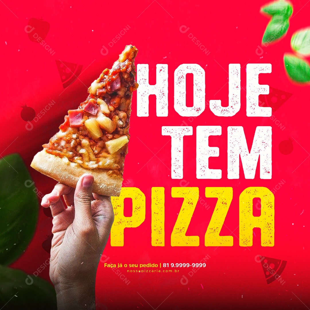 Social Media Pizzarias Hoje Tem Pizza PSD Editável