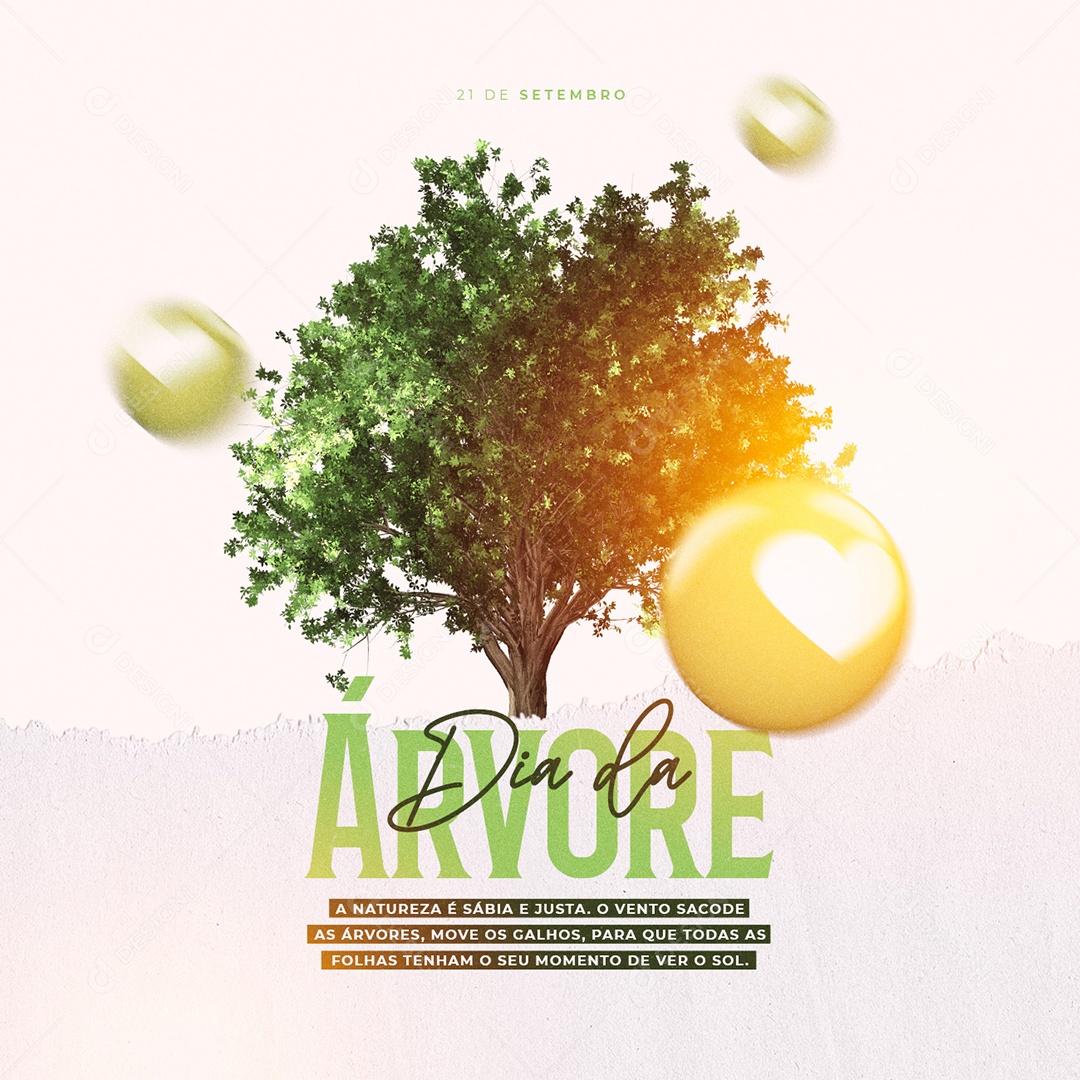 Social Media Dia da Árvore A Natureza é Sábia e Justa PSD Editável
