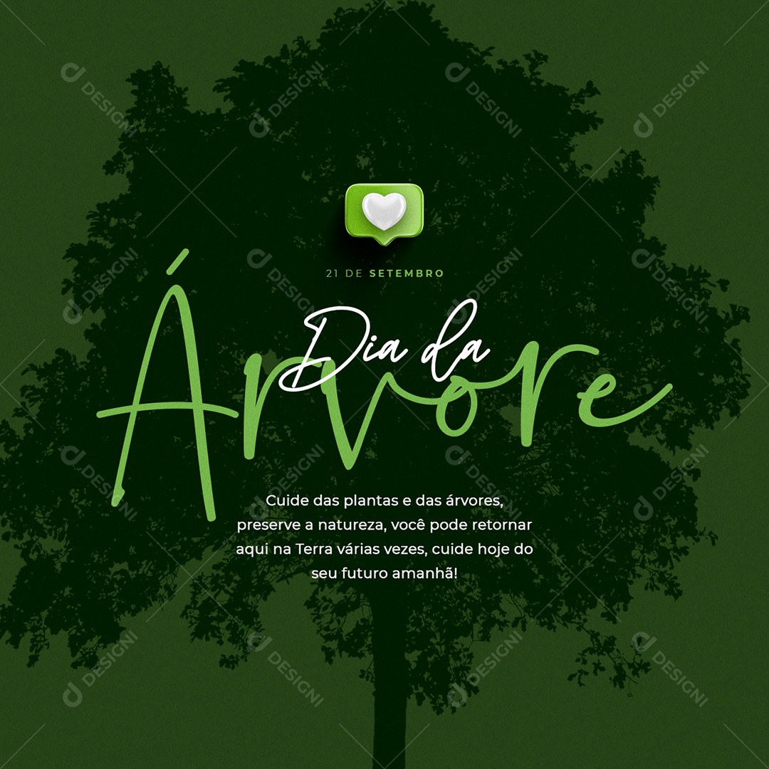 Social Media 21 de Setembro Dia da Árvore Cuide Das Plantas PSD Editável