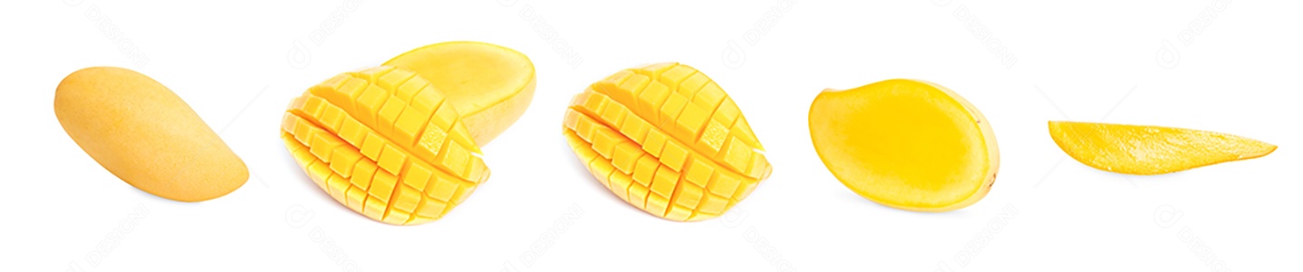 coleção de manga. Frutos de manga isolados no fundo branco