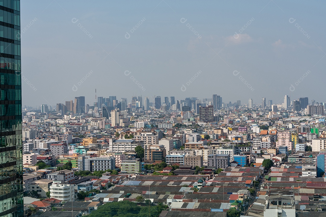 Skyline da cidade e arranha-céus Bangkok Tailândia. Bela vista em Bangkok