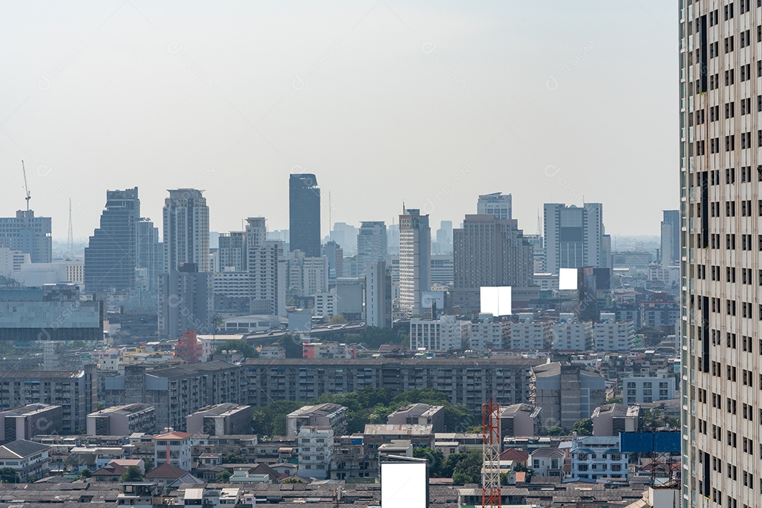 Skyline da cidade e arranha-céus Bangkok Tailândia. Bela vista em Bangkok