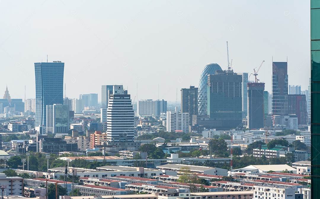 Skyline da cidade e arranha-céus Bangkok Tailândia. Bela vista em Bangkok
