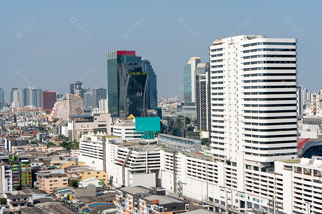 Skyline da cidade e arranha-céus Bangkok Tailândia. Bela vista em Bangkok