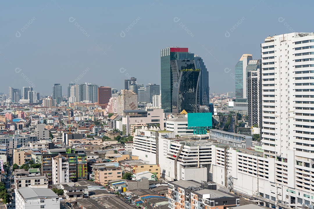 Skyline da cidade e arranha-céus Bangkok Tailândia. Bela vista em Bangkok