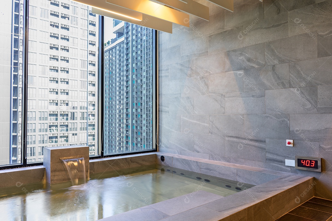 Sauna Spa Onsen no Hotel. Banho Japonês Hot Springs Spa Onsen no Condomínio ou Hotel.