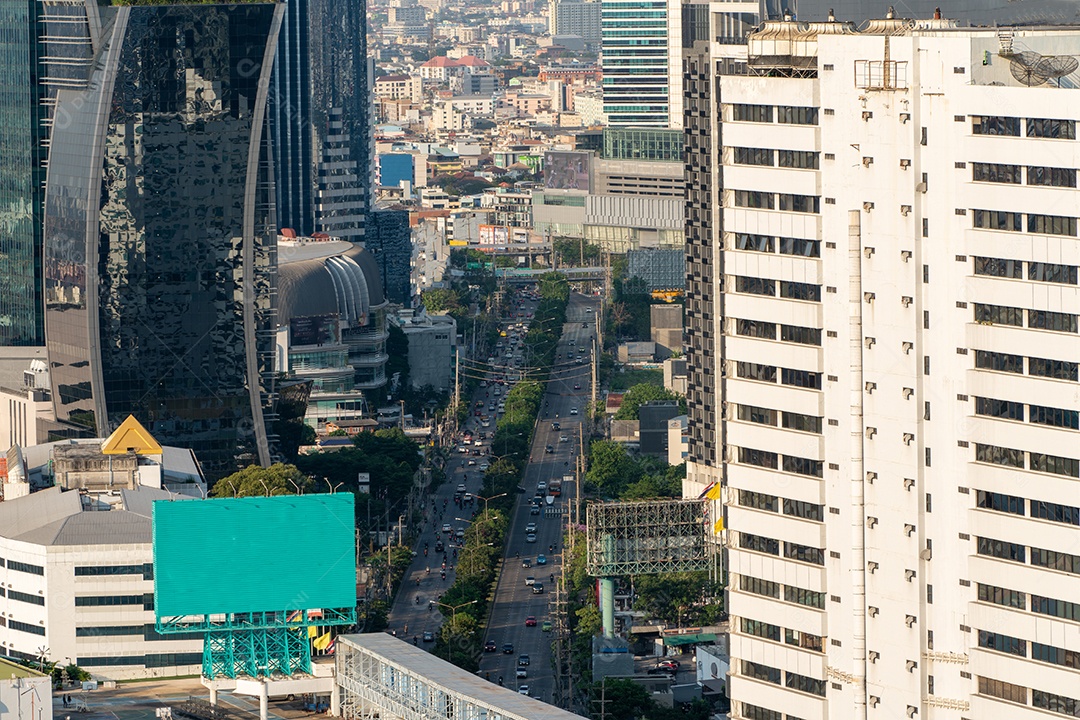 Skyline da cidade e arranha-céus Bangkok Tailândia. Bela vista em Bangkok