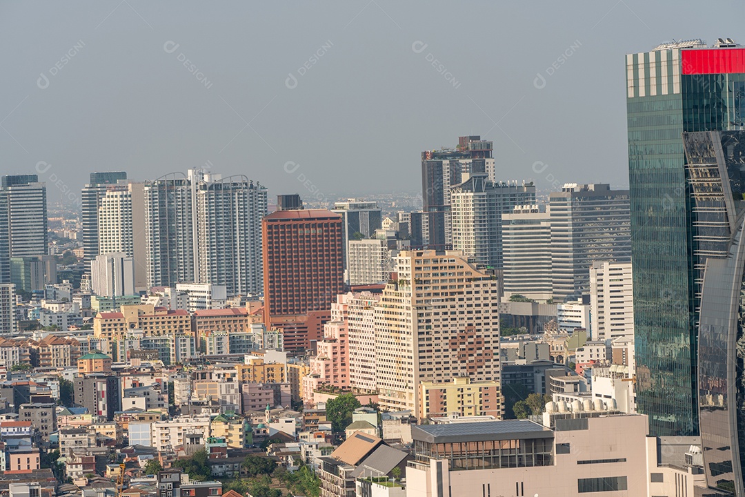 Skyline da cidade e arranha-céus Bangkok Tailândia. Bela vista em Bangkok