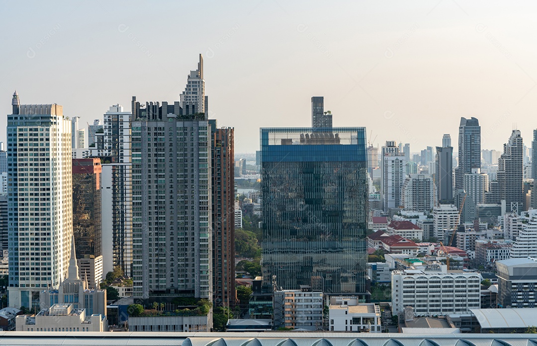 Skyline da cidade e arranha-céus Bangkok Tailândia. Bela vista em Bangkok
