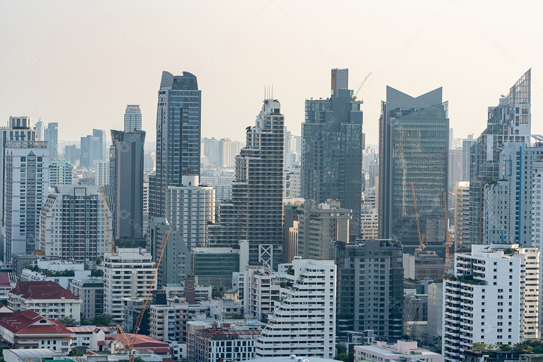 Skyline da cidade e arranha-céus Bangkok Tailândia. Bela vista em Bangkok