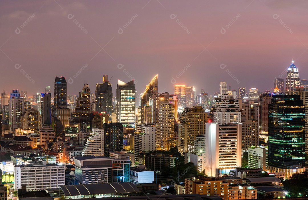 Skyline da cidade e arranha-céus Bangkok Tailândia. Bela vista em Bangkok
