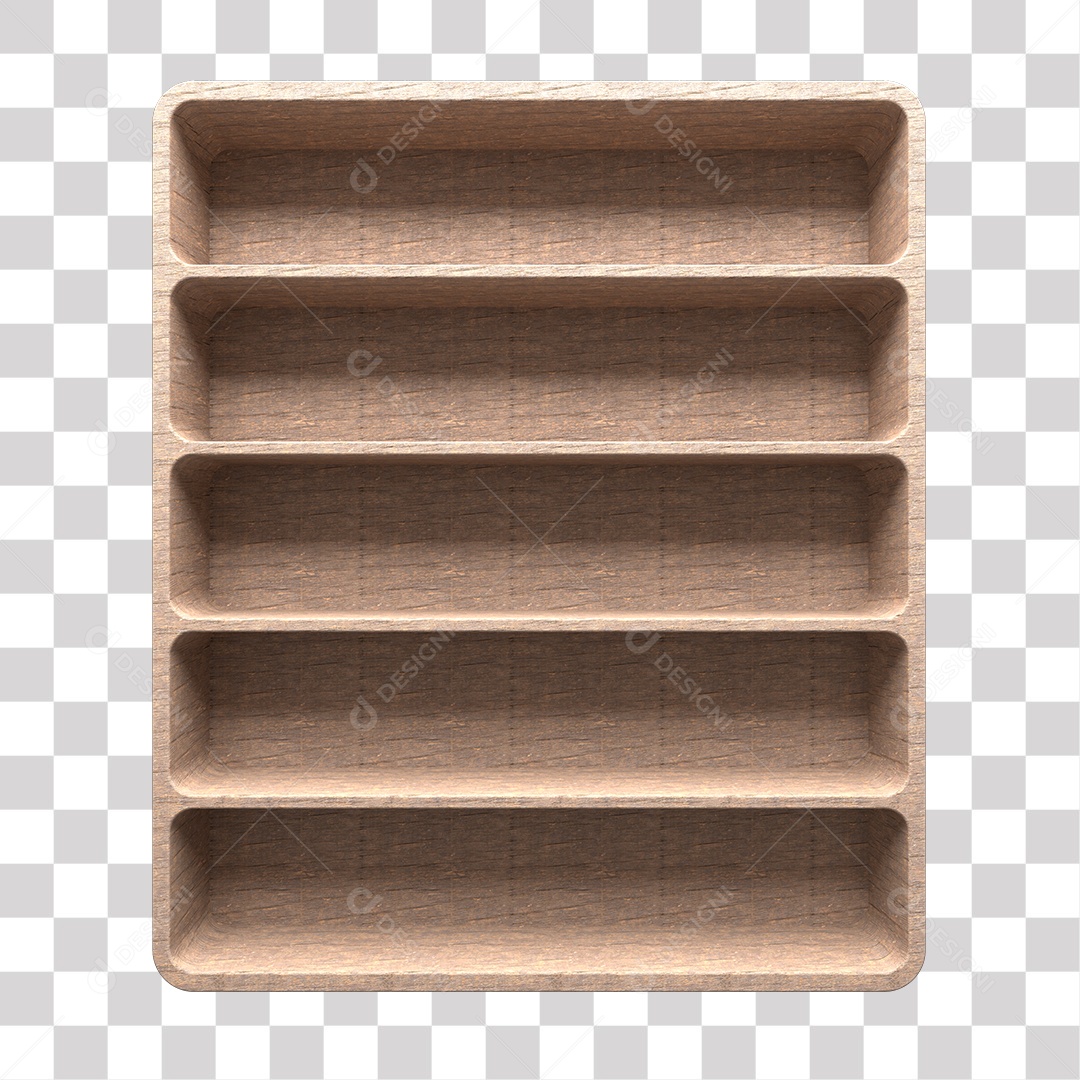 Elemento 3D Para Composições Prateleira De Madeira Guarda Utensílios PNG Transparente