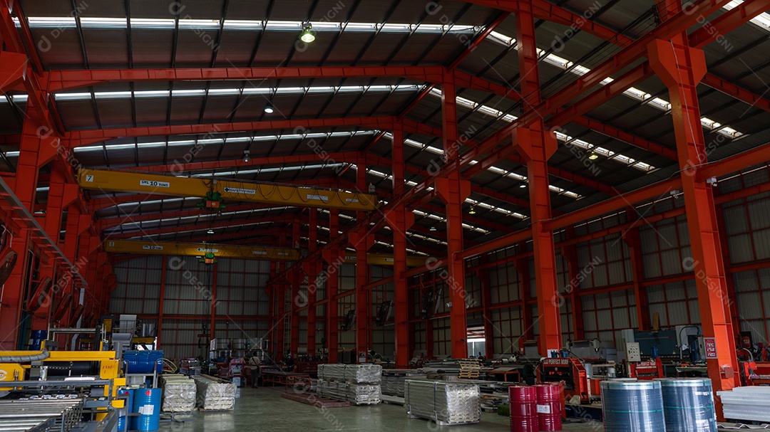 linha de fábrica de telhado de fábrica no conceito de indústria pesada