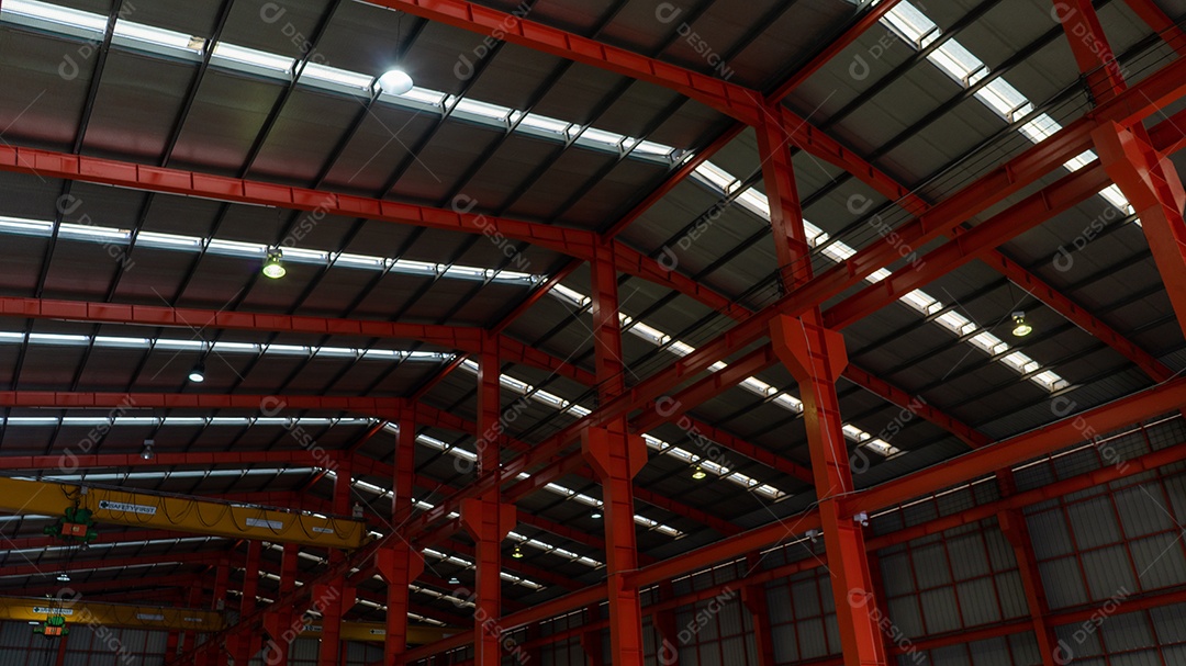 linha de fábrica de telhado de fábrica no conceito de indústria pesada