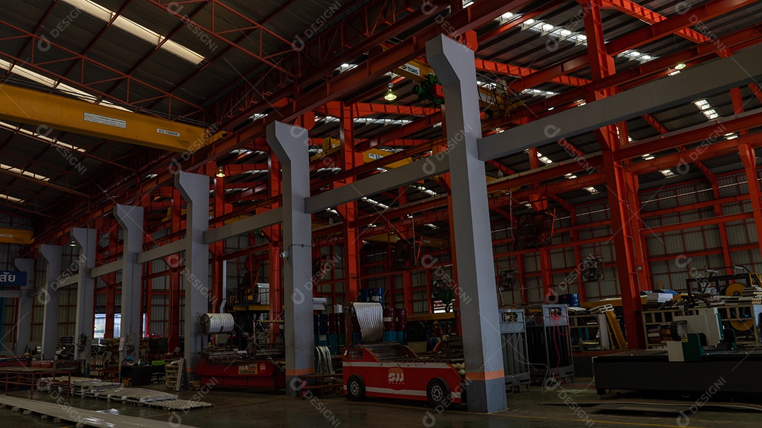 linha de fábrica de telhado de fábrica no conceito de indústria pesada