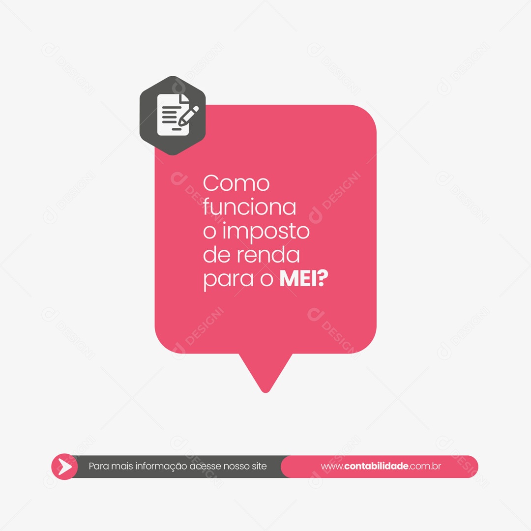 Social Media Contabilidade Como Funciona o Imposto de Renda para MEI PSD Editável