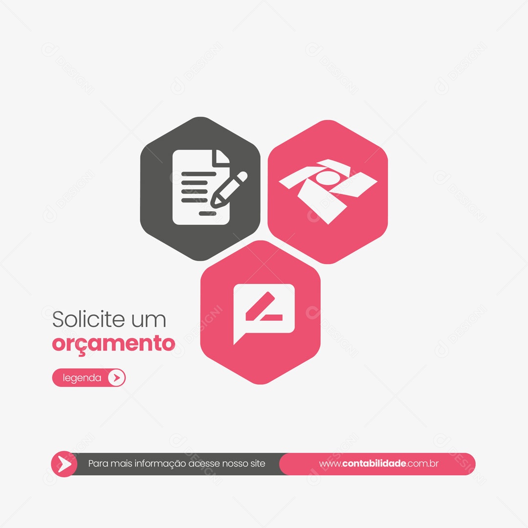 Social Media Contabilidade Contador Solicite um Orçamento PSD Editável