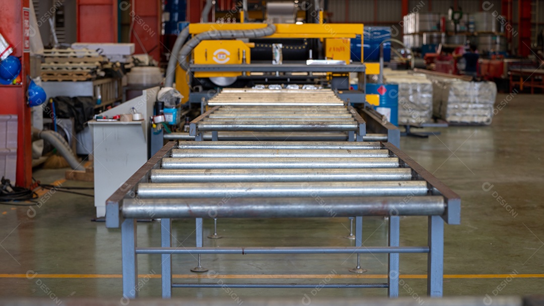 Rolo transportador redondo de aço zine chapeado Interroll na indústria