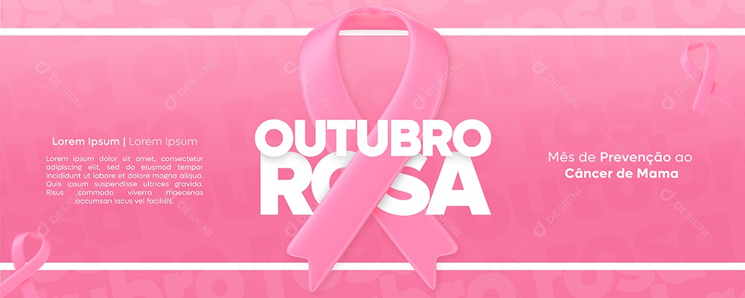 Banner Mês de prevenção ao câncer de mama Outubro Rosa Social Media PSD Editável