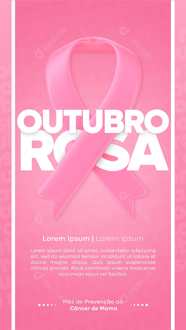 Story Mês de prevenção ao câncer de mama Outubro Rosa Social Media PSD Editável